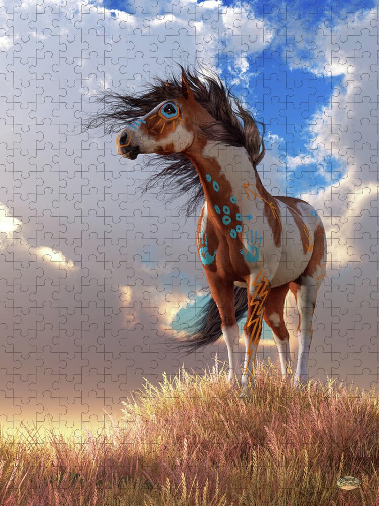 Cool Native American Horse - Diamond Paintings 