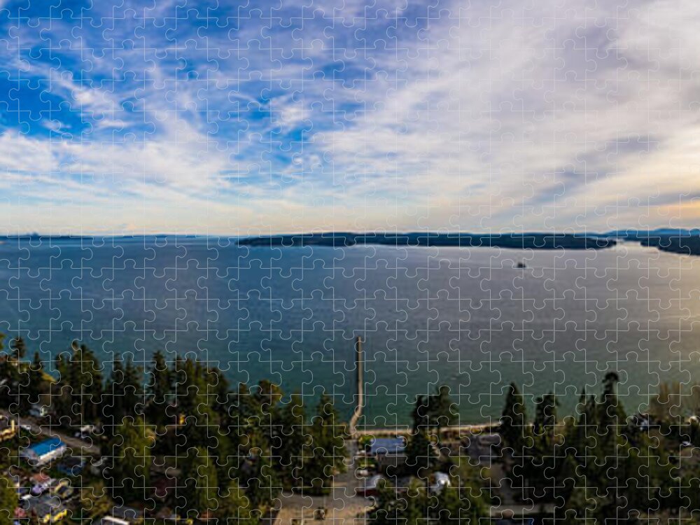 Aerial Jigsaw Puzzle featuring the photograph Indianola Pano by Clinton Ward
