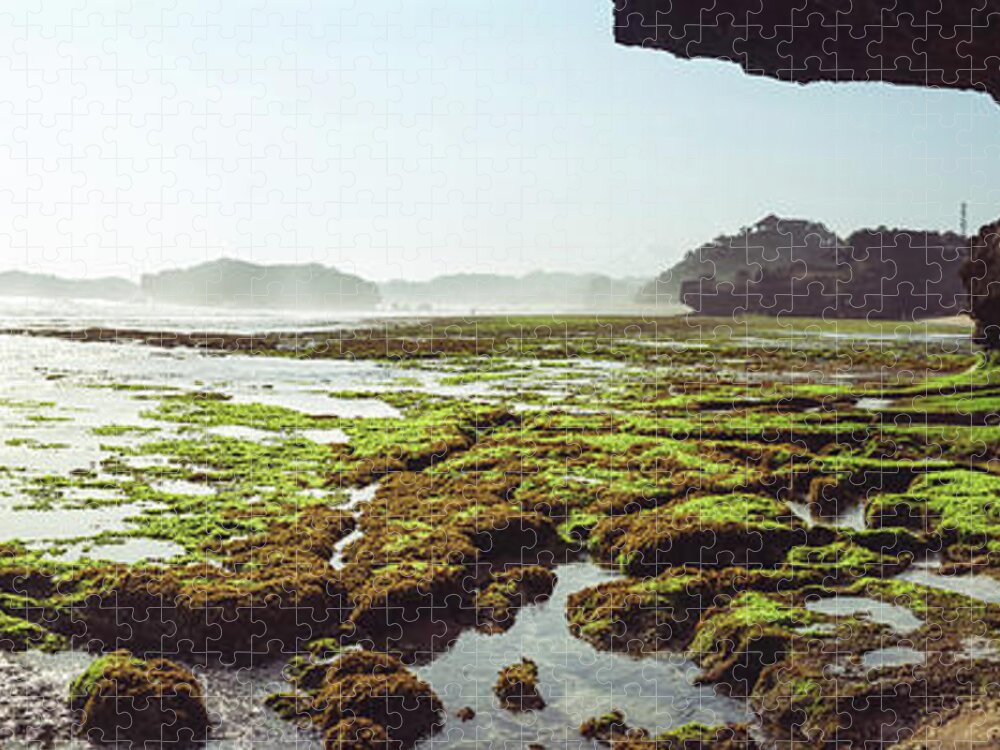 Panorama Jigsaw Puzzle featuring the photograph INDRAYANTI BEACH INdonesia by Sonny Ryse