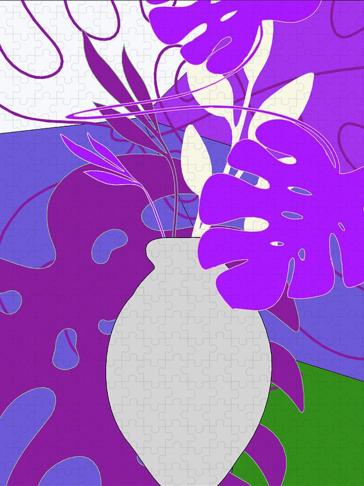 Digital Art Jigsaw Puzzle featuring the digital art Inside The Hot Purple Cipher by Charlie Maiorana
