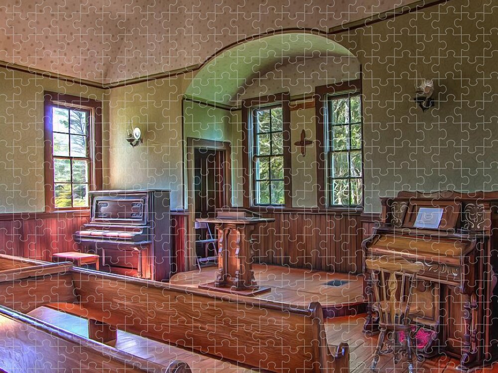  Jigsaw Puzzle featuring the photograph Inside The Oysterville Church by Thom Zehrfeld