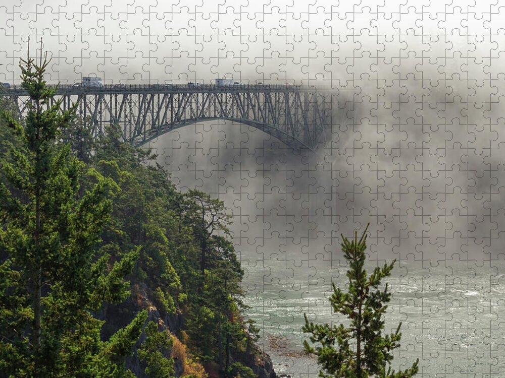 Deception Pass Jigsaw Puzzle featuring the photograph Into The Mist by Michael Rauwolf