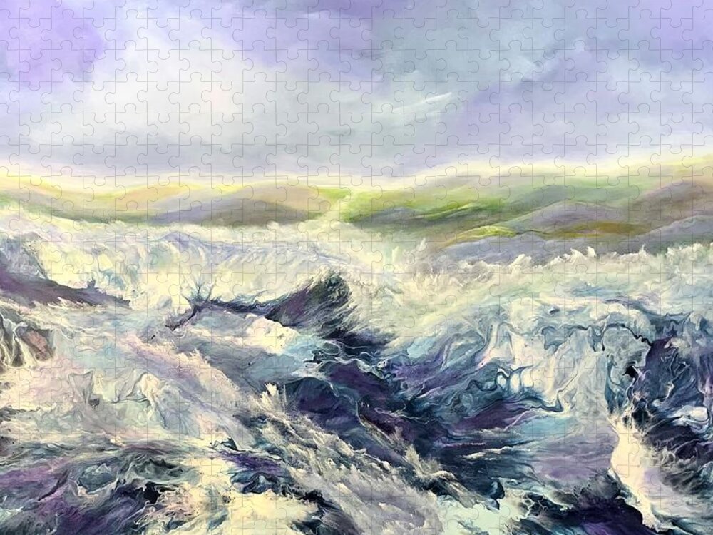 Irish Coast Jigsaw Puzzle featuring the painting Irish Coast by Soraya Silvestri