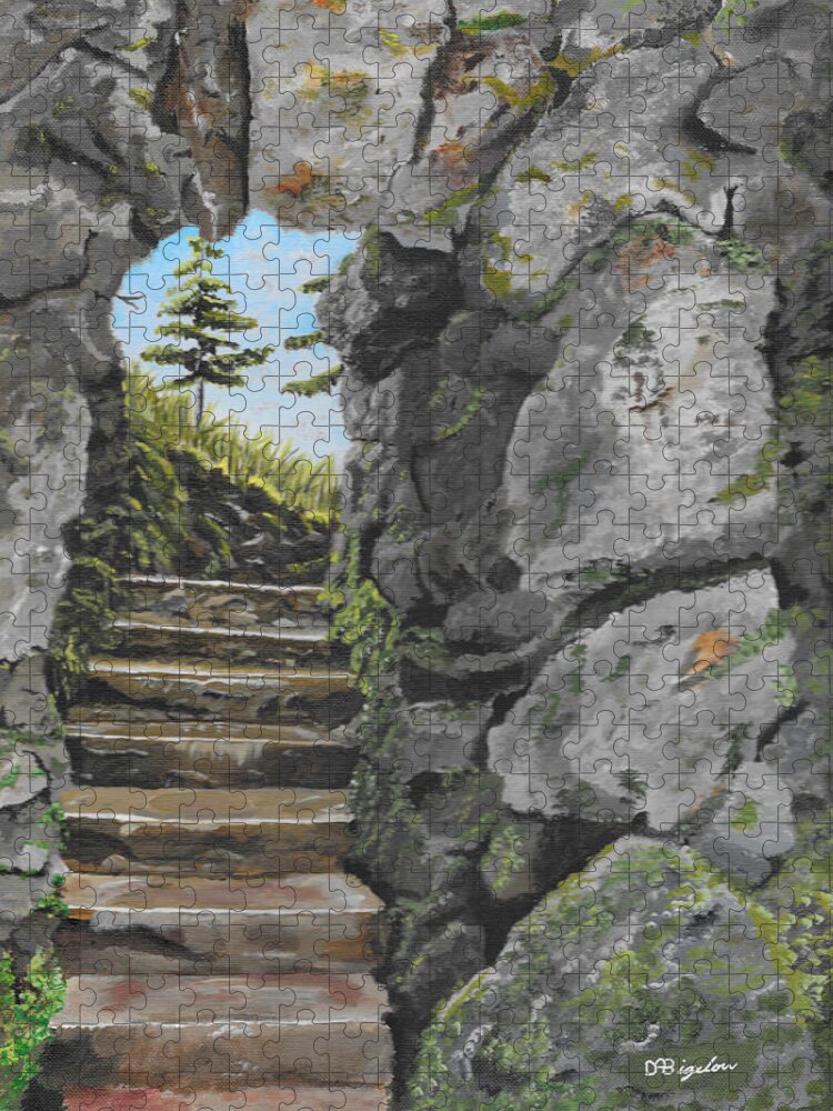 Ireland Jigsaw Puzzle featuring the painting Irish Stairs by David Bigelow