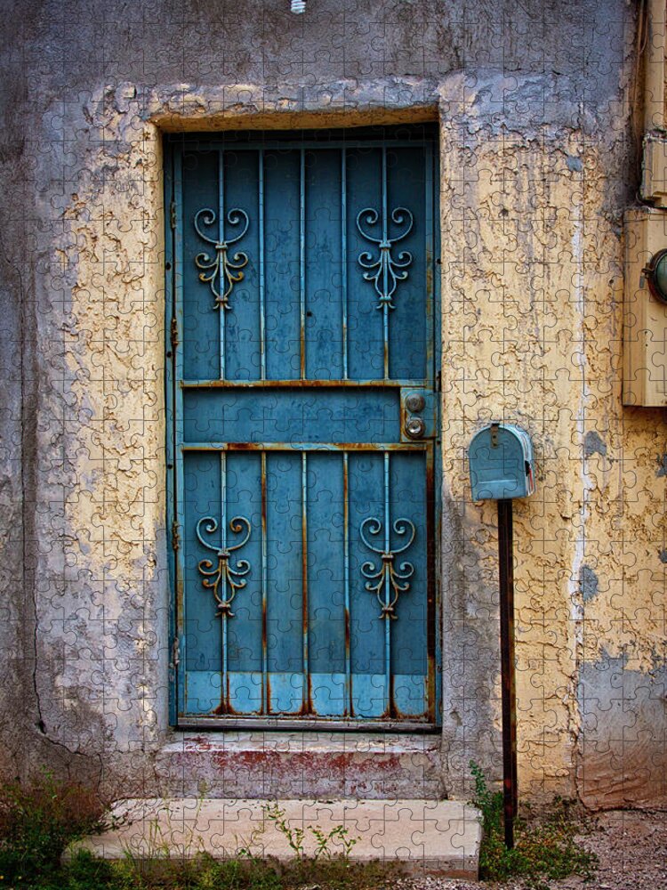 Doors Jigsaw Puzzle featuring the photograph Iron Blue by Carmen Kern