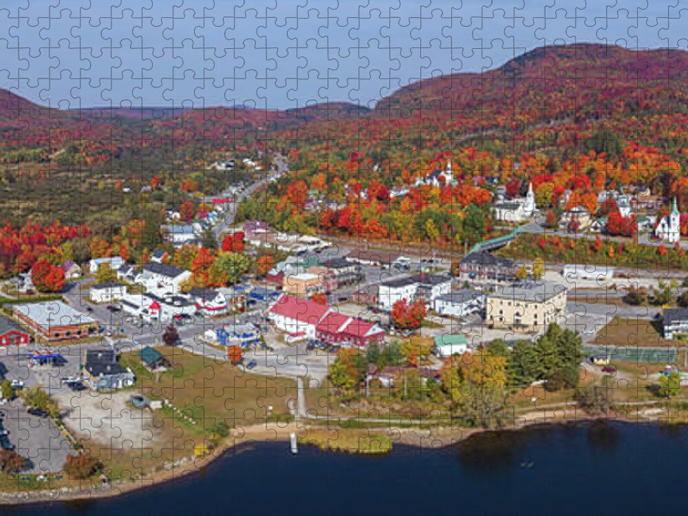 Bvt Jigsaw Puzzle featuring the photograph Island Pond Panorama October 2020 by John Rowe