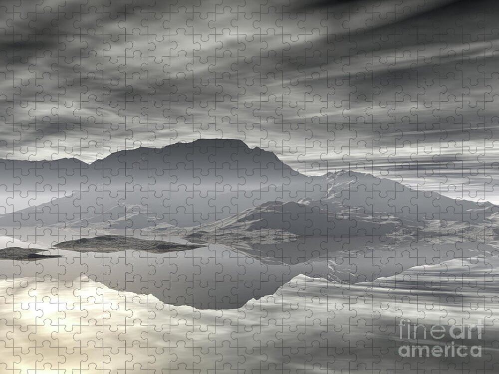 Digital Art Jigsaw Puzzle featuring the digital art Isle of Serenity by Phil Perkins