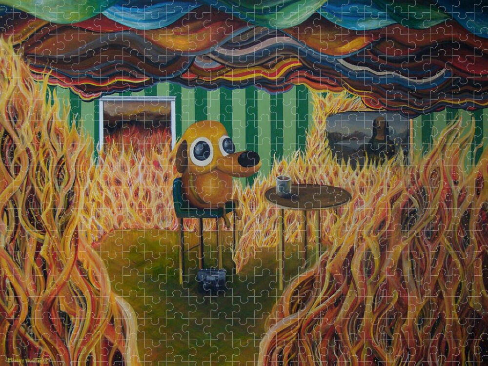 It's Fine Jigsaw Puzzle featuring the painting It's Fine by Mindy Huntress