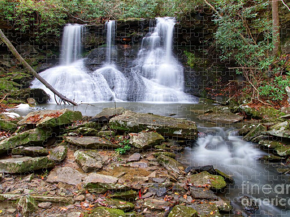 Jack Rock Falls Jigsaw Puzzle featuring the photograph Jack Rock Falls 15 by Phil Perkins