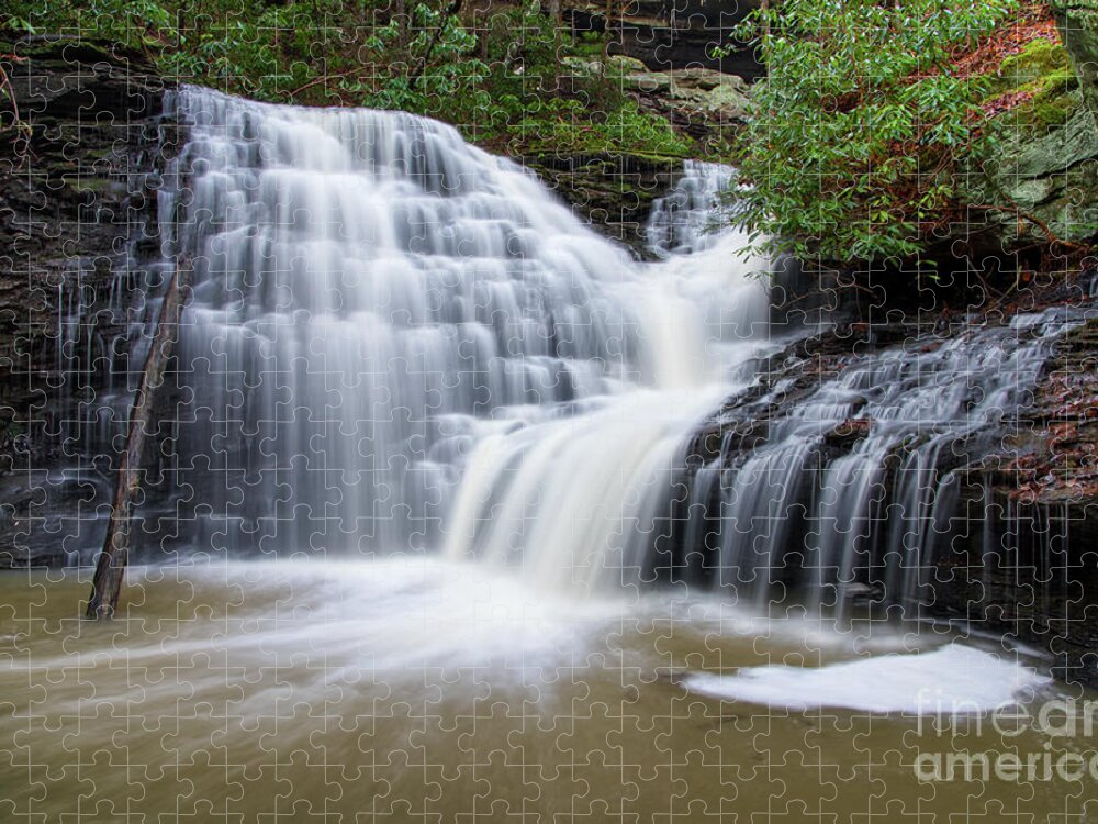 Jack Rock Falls Jigsaw Puzzle featuring the photograph Jack Rock Falls 20 by Phil Perkins