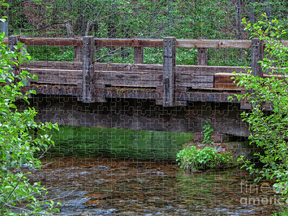 Jacks Creek Oregon Bridge Jigsaw Puzzle featuring the photograph Jacks Creek Oregon Bridge by David Millenheft