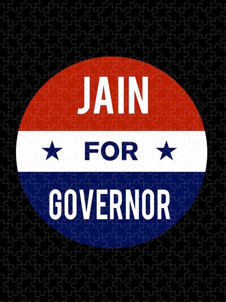 Election Jigsaw Puzzle featuring the digital art Jain For Governor by Flippin Sweet Gear