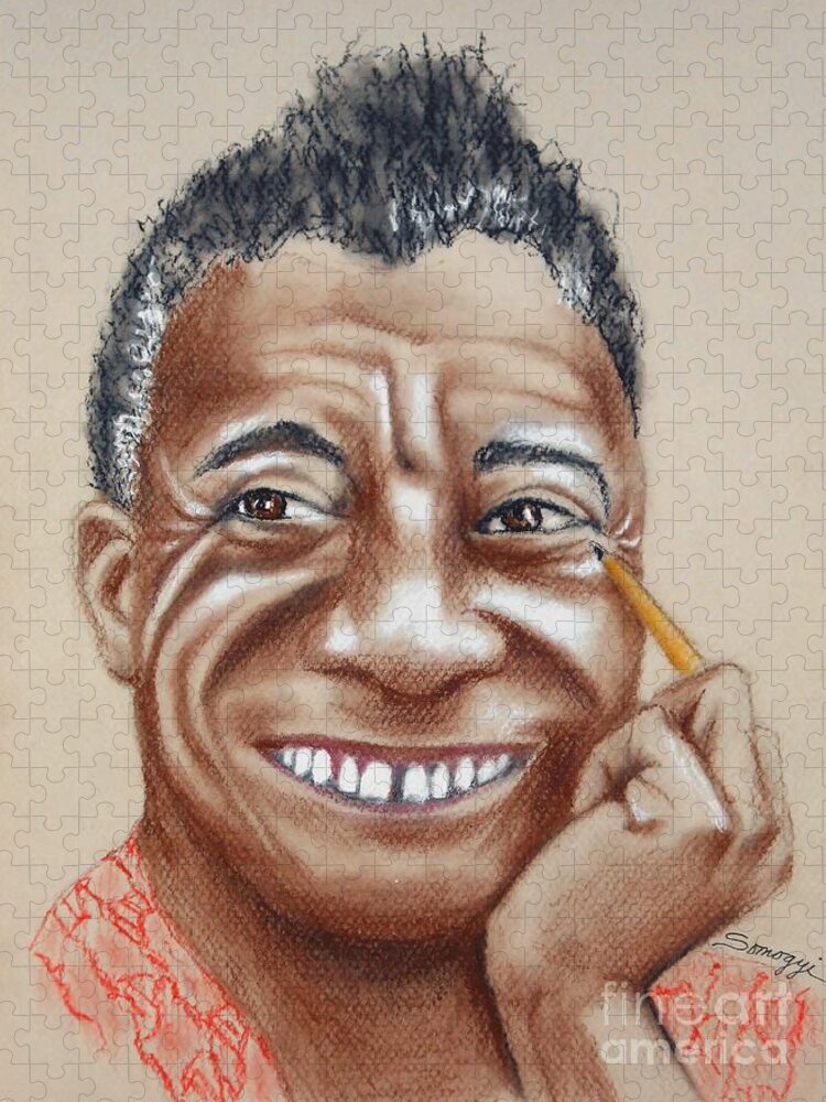 Author Jigsaw Puzzle featuring the drawing James Baldwin by Jayne Somogy