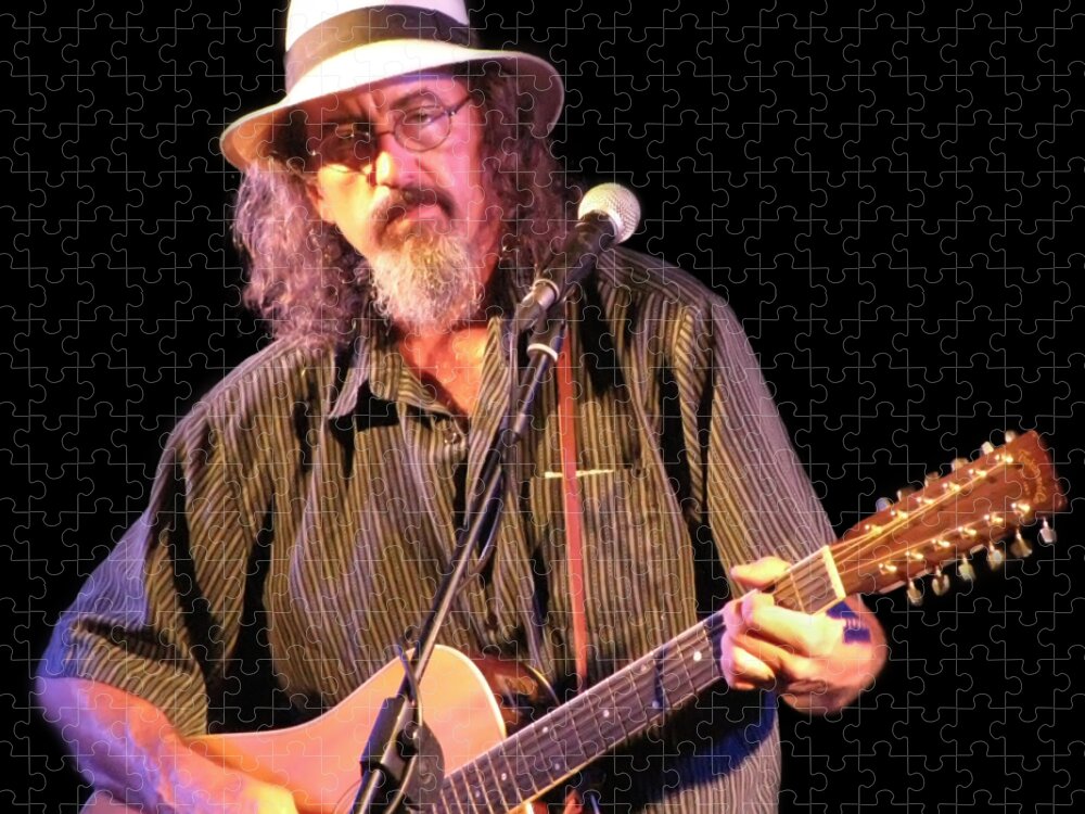 T-shirt Jigsaw Puzzle featuring the photograph James McMurtry Live on Stage by Micah Offman