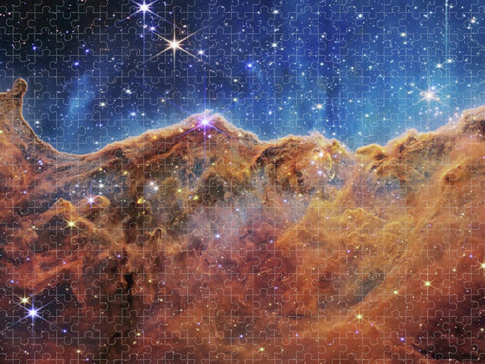 3scape Jigsaw Puzzle featuring the photograph James Webb Telescope The Cosmic Cliffs in Carina by Adam Romanowicz