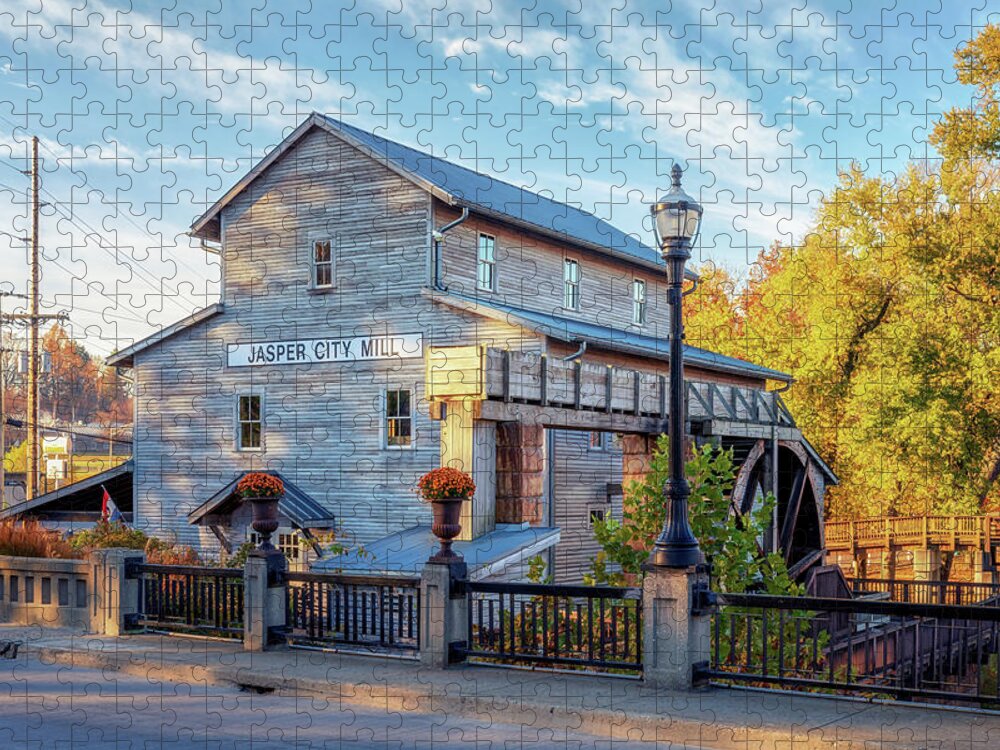 Jasper City Mill Jigsaw Puzzle featuring the photograph Jasper City Mill - Jasper, Indiana by Susan Rissi Tregoning