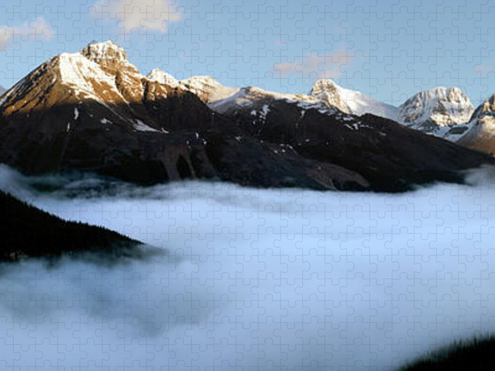 617 Jigsaw Puzzle featuring the photograph Jasper National Park Misty Valley by Sonny Ryse
