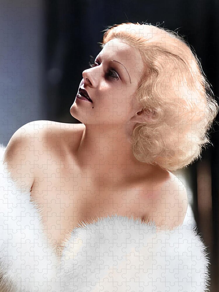 Jean Harlow Jigsaw Puzzle featuring the digital art Jean Harlow - Actress by Chuck Staley