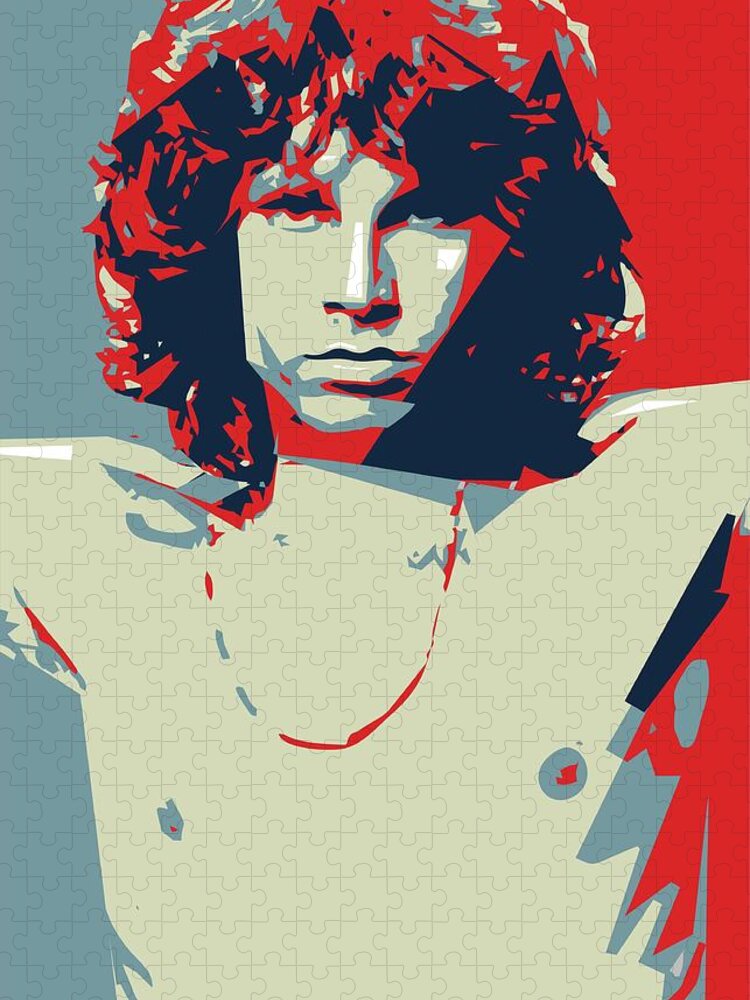 Legend Jigsaw Puzzle featuring the digital art Jim Morrison 2 OHS by Ahmad Nusyirwan