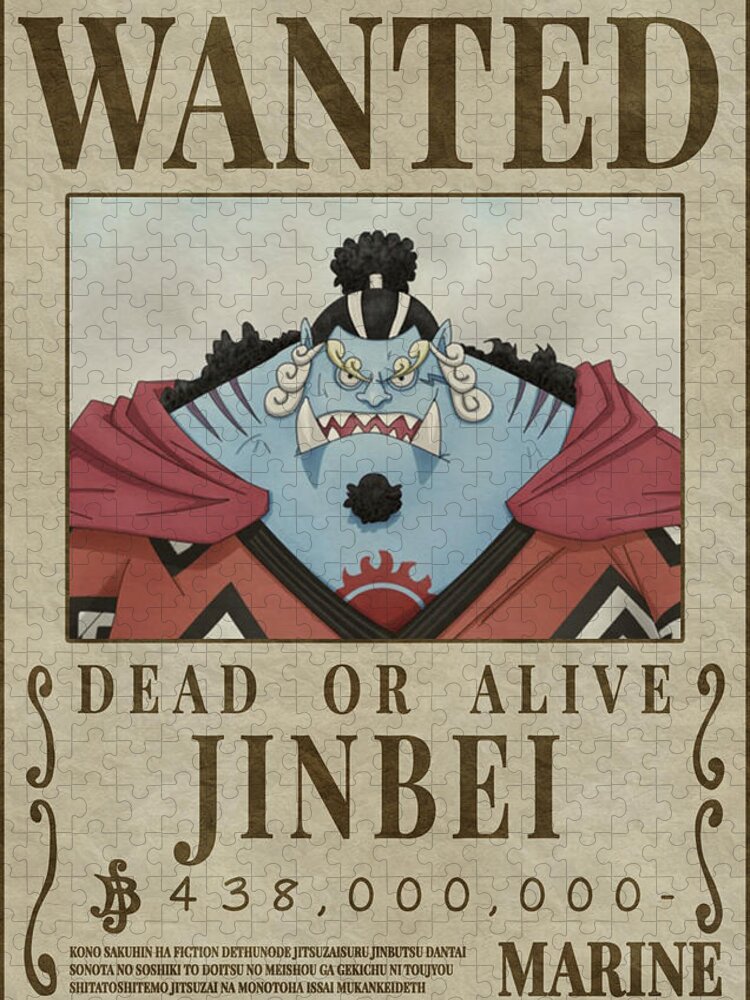 JINBEI bounty wanted poster one piece Jigsaw Puzzle by Shiro Vexel - Fine  Art America