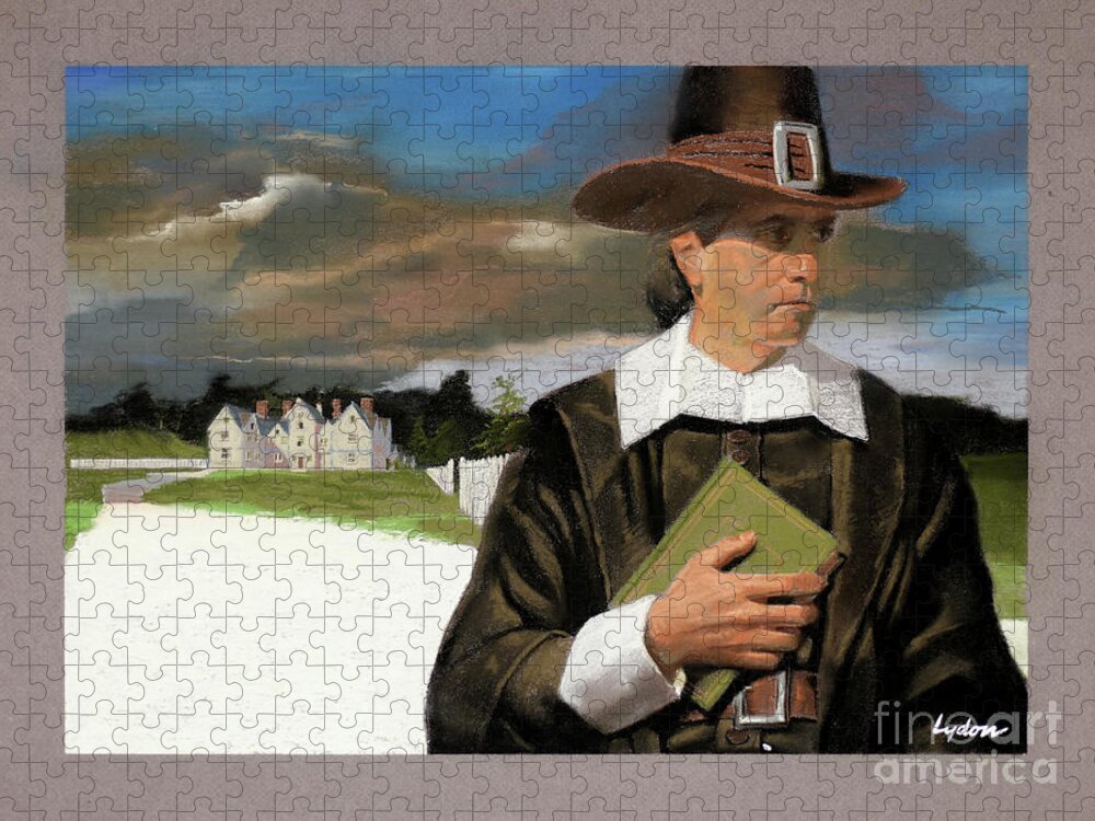 Tom Lydon Jigsaw Puzzle featuring the painting John Harvard by Tom Lydon