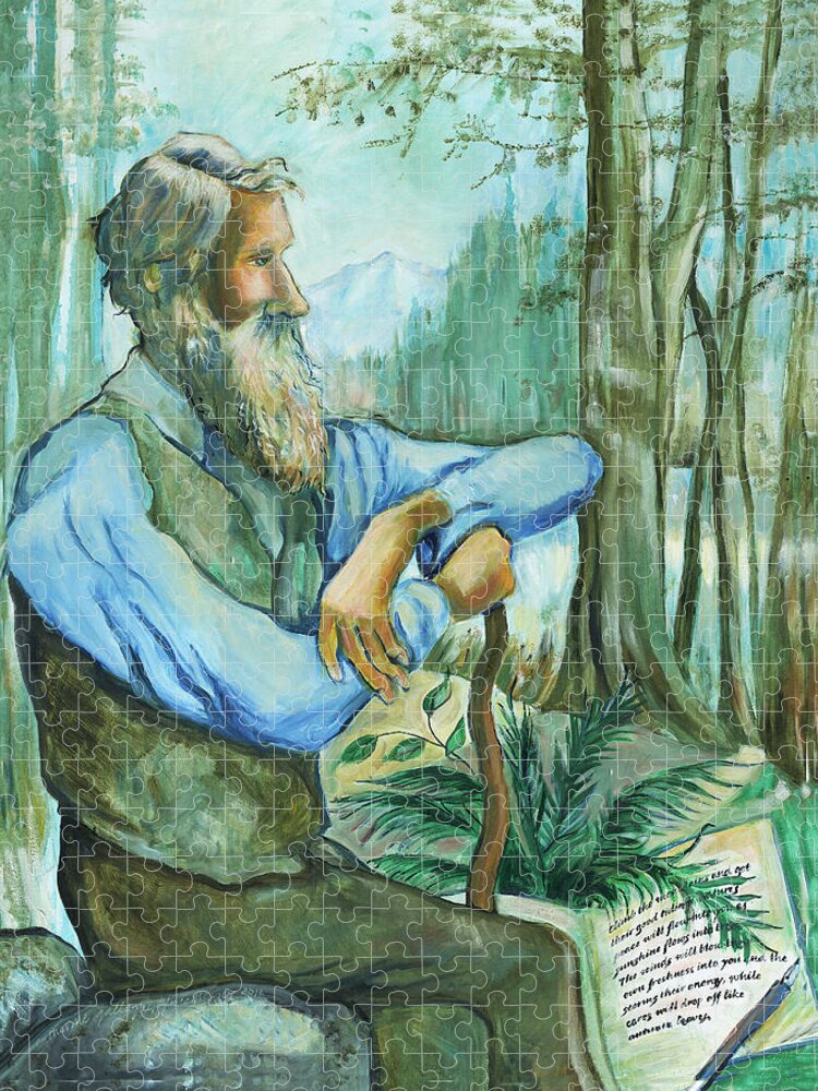 Portraits Jigsaw Puzzle featuring the painting John Muir by Catharine Gallagher