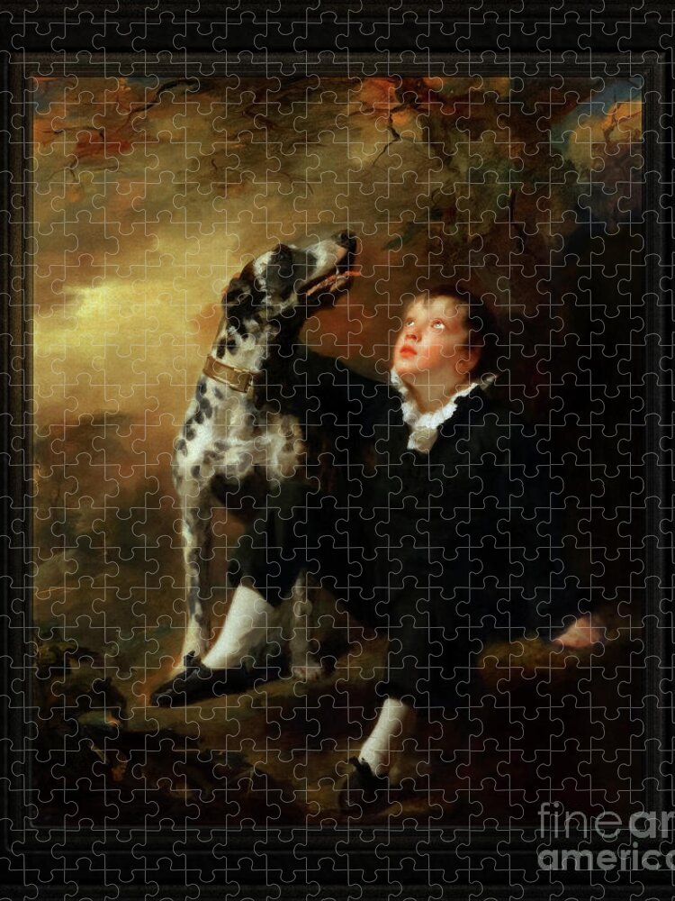 John Stuart Hepburn Forbes Jigsaw Puzzle featuring the painting John Stuart Hepburn Forbes by Henry Raeburn Classical Fine Art Reproduction by Rolando Burbon