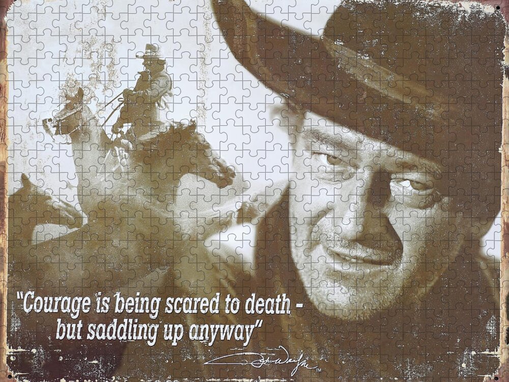 John Wayne Jigsaw Puzzle featuring the photograph John Wayne - The Duke by Donna Kennedy