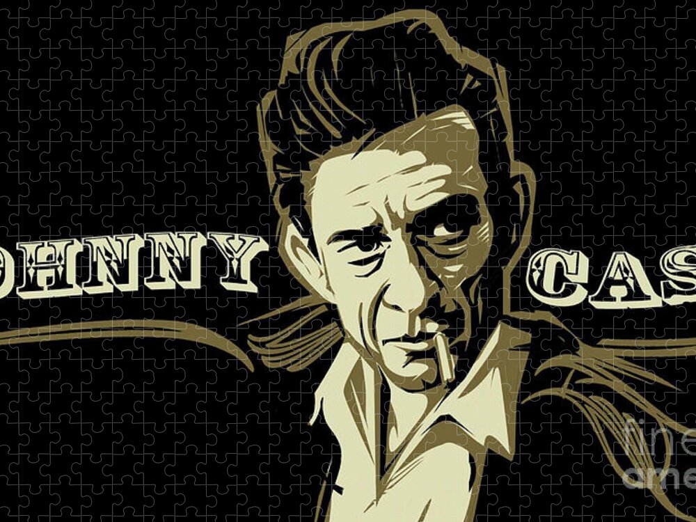Johnny Jigsaw Puzzle featuring the photograph Johnny Cash by Action
