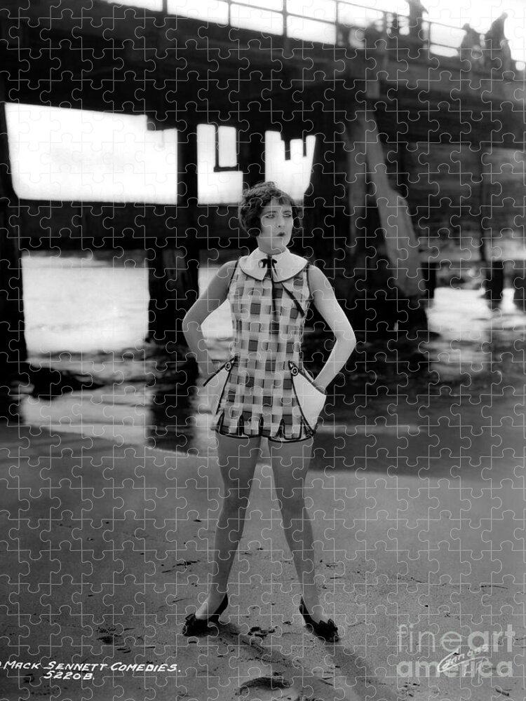 Julia Duncan Jigsaw Puzzle featuring the photograph Julia Duncan - Mack Sennett Bathing Beauty by Bizarre Los Angeles Archive