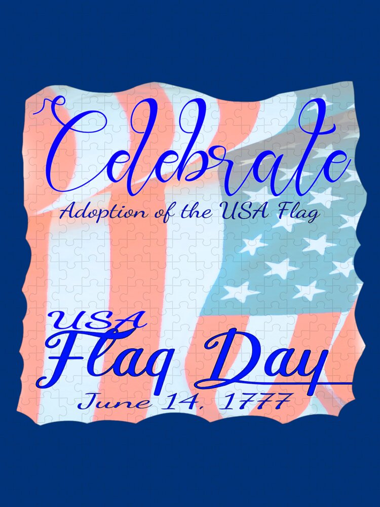 June 14th Jigsaw Puzzle featuring the digital art June 14th Flag Day Transparent for Shirts by Delynn Addams