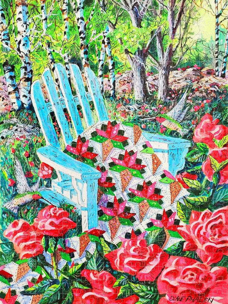 Roses Jigsaw Puzzle featuring the painting June Roses by Diane Phalen