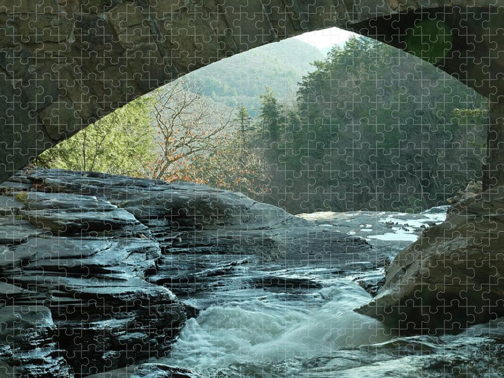 Bridge Jigsaw Puzzle featuring the photograph Kaaterskill Clove, Winter by Nancy De Flon