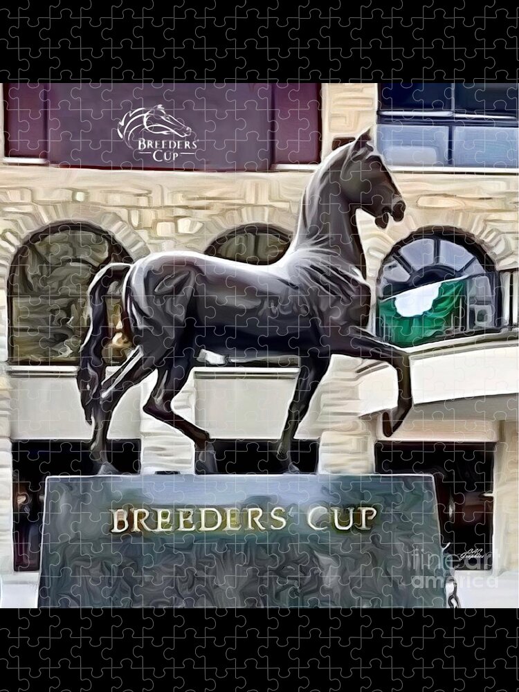 Keeneland Jigsaw Puzzle featuring the digital art Keeneland Breeders Cup Statue 2 by CAC Graphics