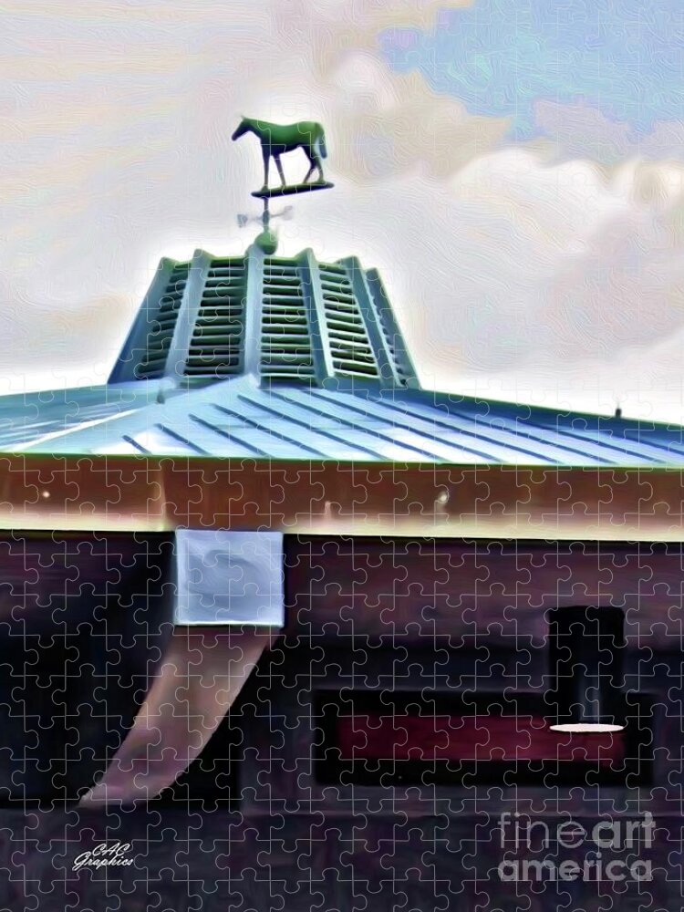 Keeneland Jigsaw Puzzle featuring the digital art Keeneland Sales Pavilion by CAC Graphics