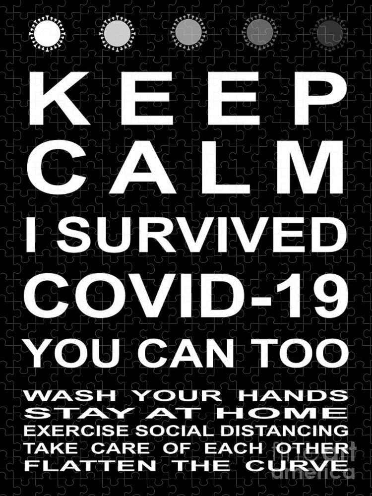 Wingsdomain Jigsaw Puzzle featuring the photograph Keep Calm I Survived COVID 19 You Can Too With Tips 20200321v5 by Wingsdomain Art and Photography