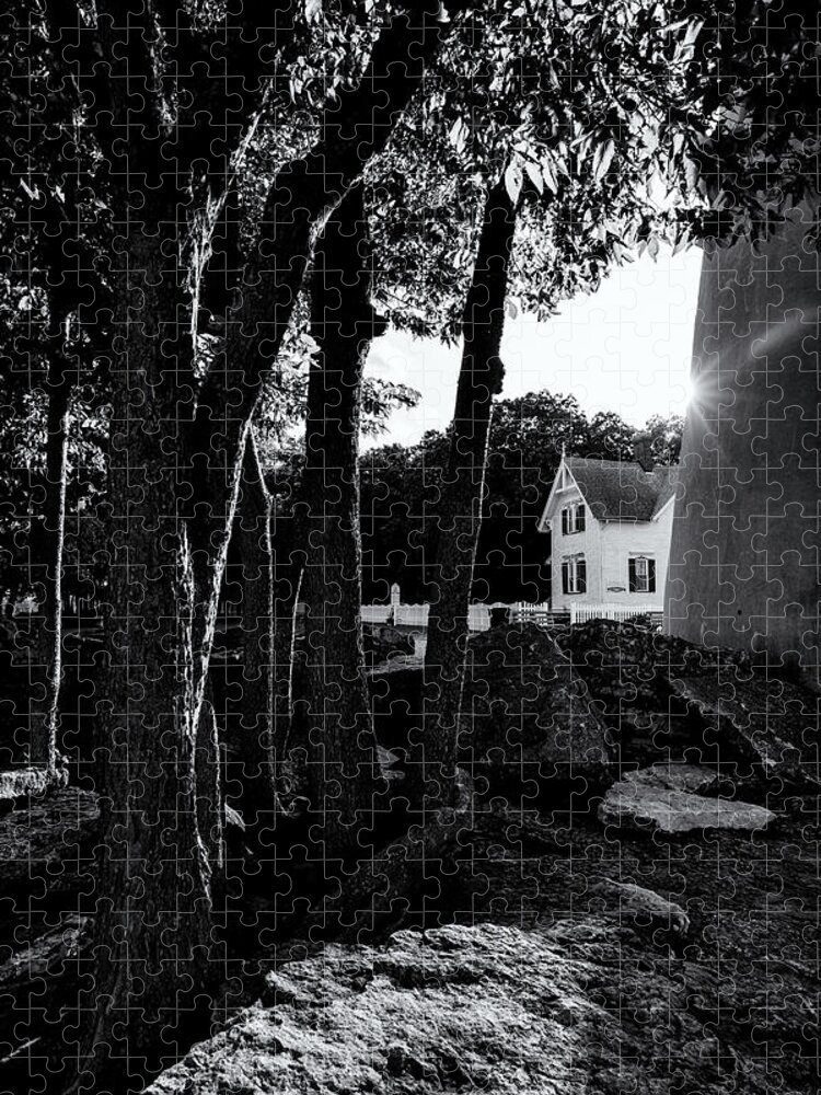 Marblehead Jigsaw Puzzle featuring the photograph Keepers House Through the Trees by Marianne Campolongo