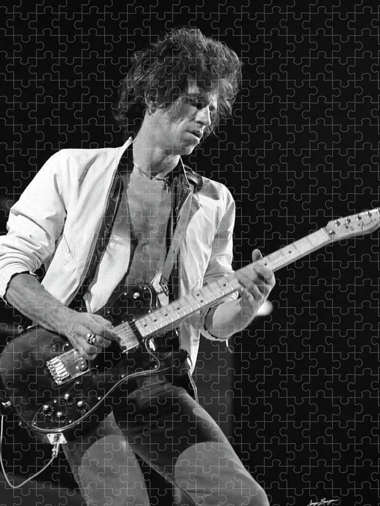 Keith Richards Jigsaw Puzzle featuring the photograph Keith Richards on Stage by Jurgen Lorenzen