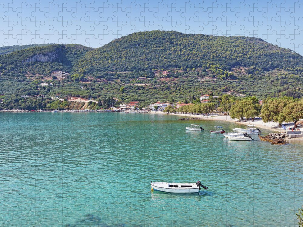 Keri Jigsaw Puzzle featuring the photograph Keri Lake in Zakynthos, Greece by Constantinos Iliopoulos