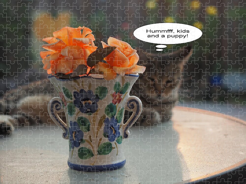 Still Life Jigsaw Puzzle featuring the photograph Feline Anxiety by Richard Thomas