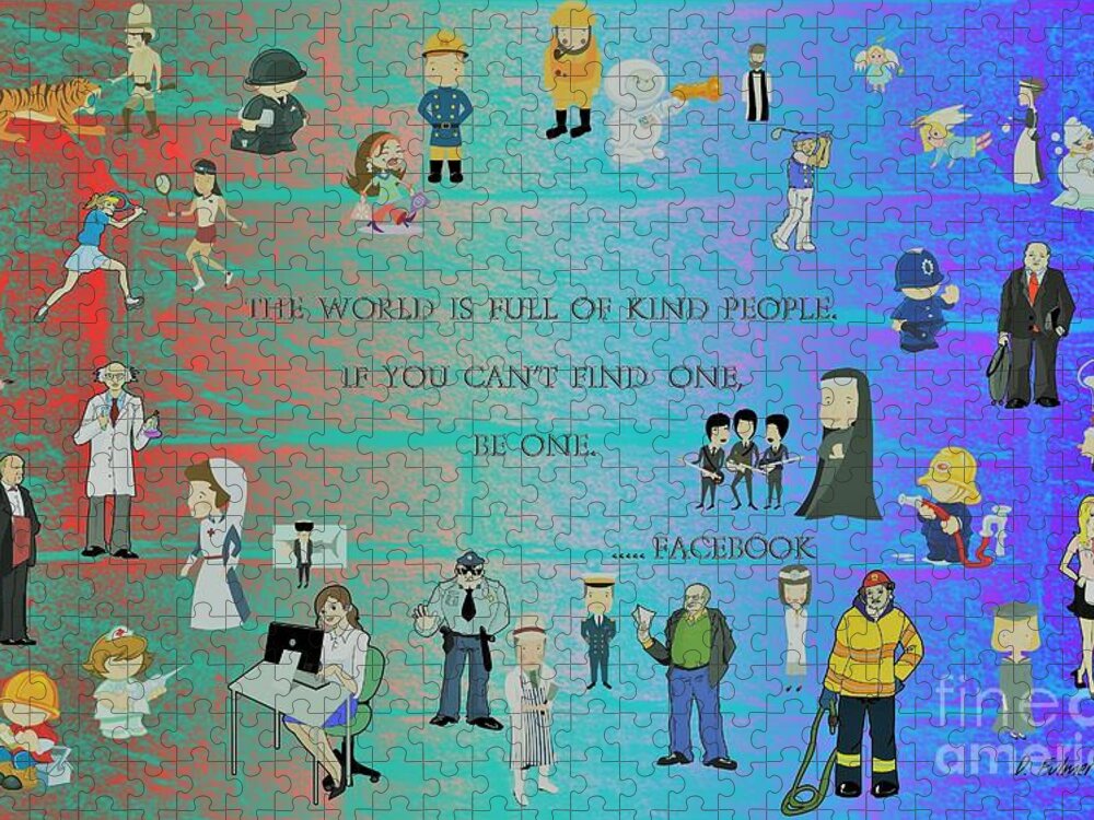 Kind People Jigsaw Puzzle featuring the mixed media Kind People 2 by Denise F Fulmer