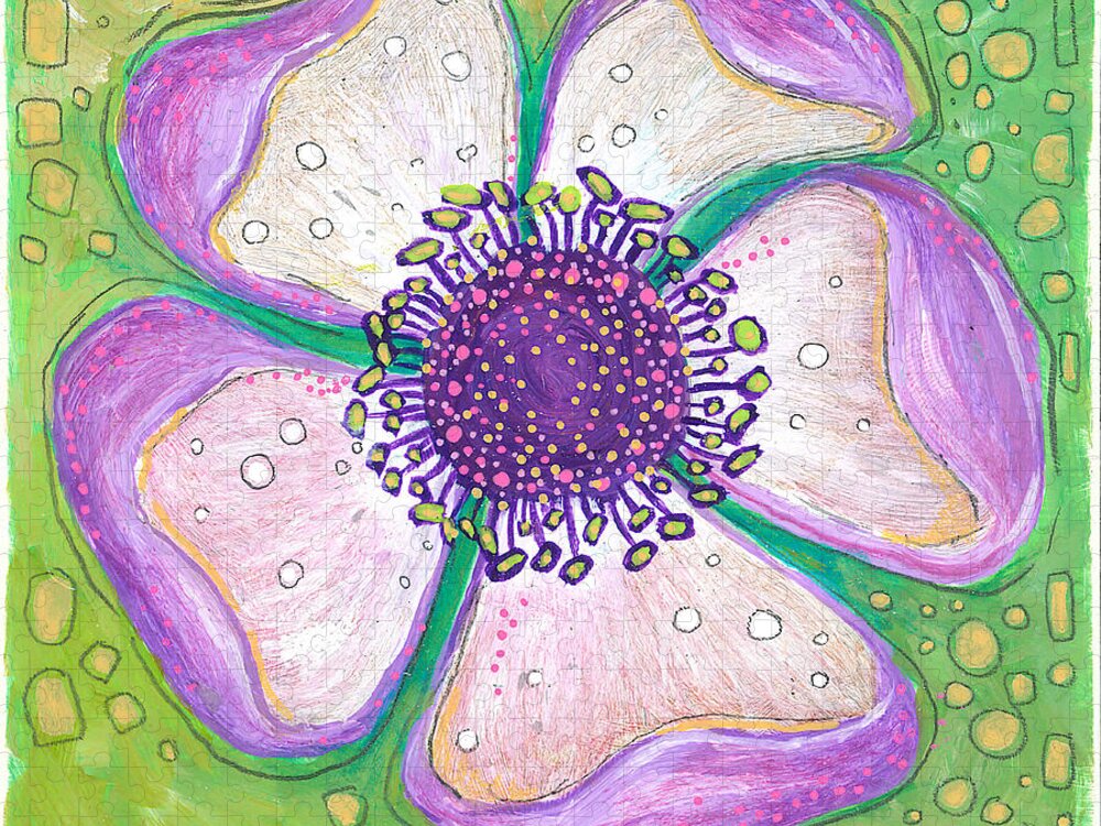 Flower Painting Jigsaw Puzzle featuring the painting Kindness by Tanielle Childers