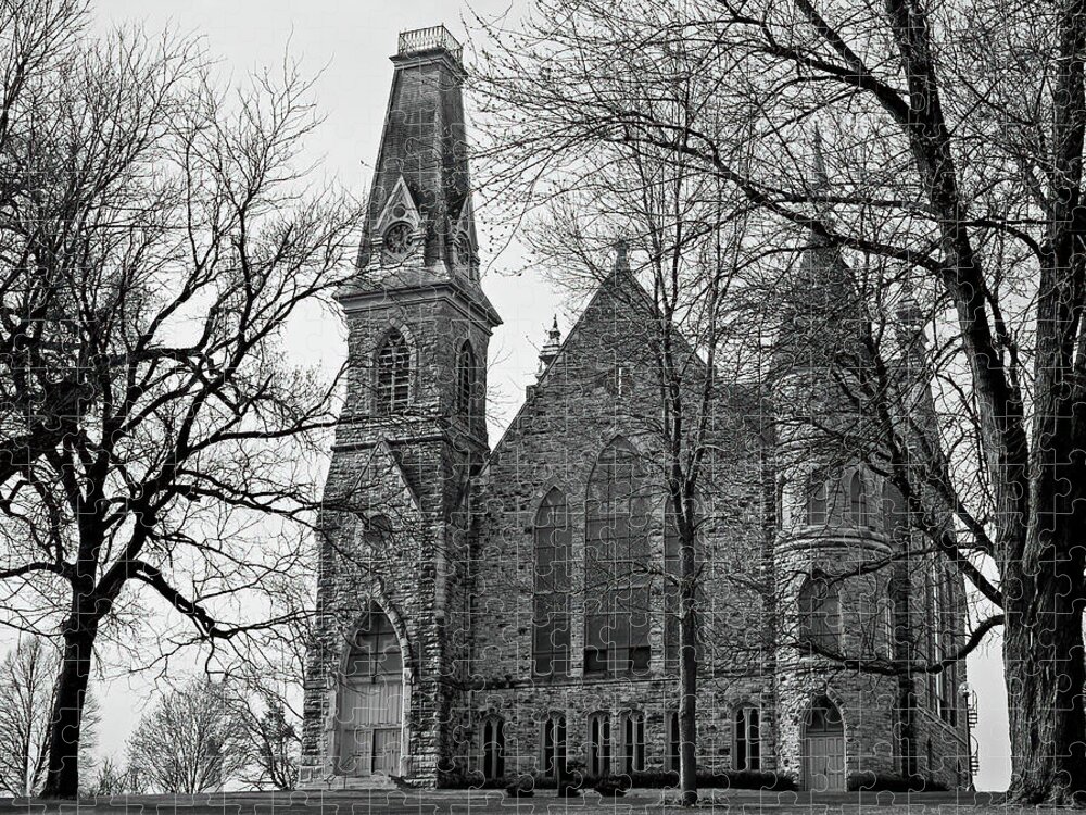 King Chapel Jigsaw Puzzle featuring the photograph King Chapel Cornell College by Lens Art Photography By Larry Trager