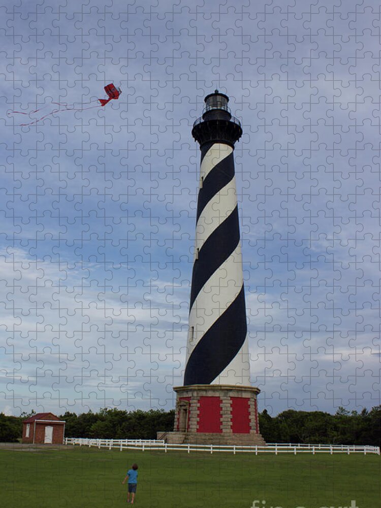 Obx Jigsaw Puzzle featuring the photograph Kite at Cape Hatteras by Annamaria Frost