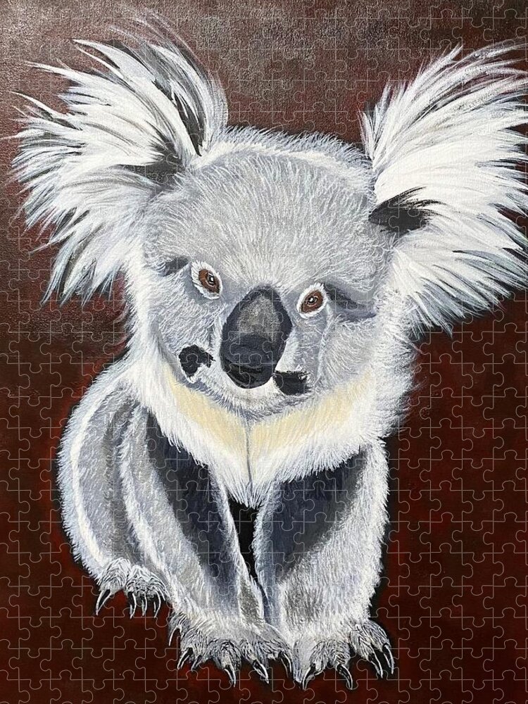 Jigsaw Puzzle featuring the painting Koala Bear-Teddy K by Bill Manson