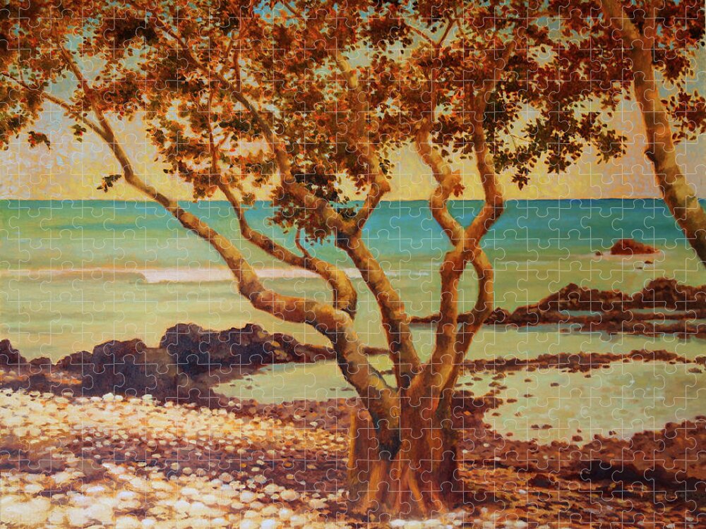 Hawaii Jigsaw Puzzle featuring the painting Kohala Coast by Thu Nguyen