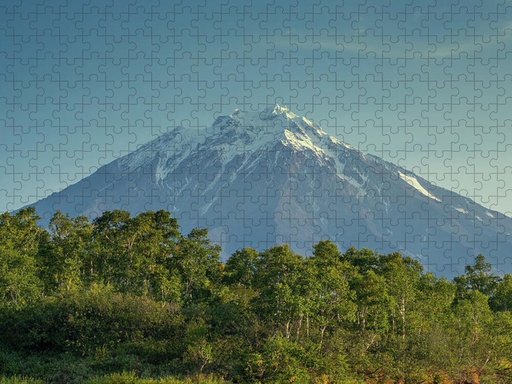 Volcano Jigsaw Puzzle featuring the photograph Koryaksky volcano on Kamchatka peninsula by Mikhail Kokhanchikov