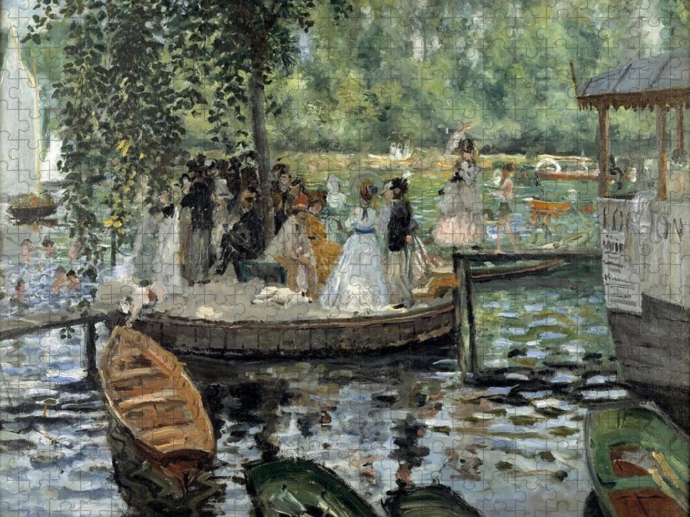 Promenade Jigsaw Puzzle featuring the drawing La Grenouillere by Pierre Auguste Renoir French