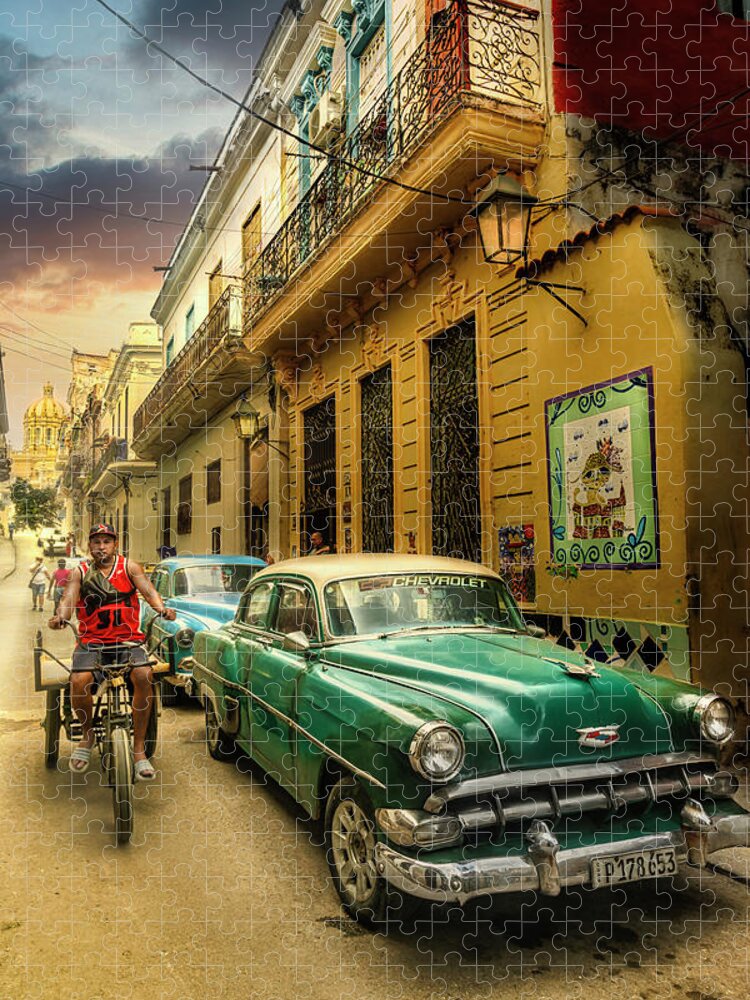 Cuba Jigsaw Puzzle featuring the photograph La Habana calle Cienfuegos by Micah Offman