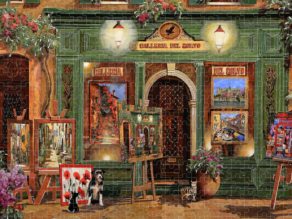Crow Gallery Jigsaw Puzzle featuring the painting La Galleria Del Corvo by Guido Borelli